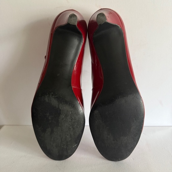 Nine West Fayther Red Patent Leather Mary Jane Heels Women's Sz 9 - Picture 7 of 11